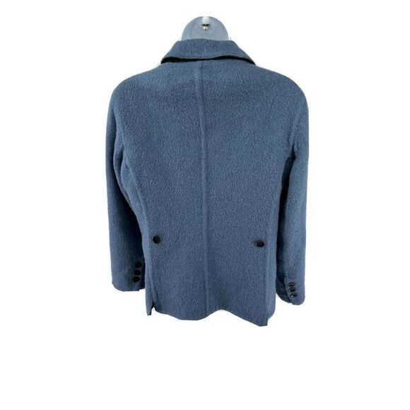 J. Jill Alpaca Wool Jacket Small Petite Blue Gray Reversible Double Breasted - Picture 3 of 12